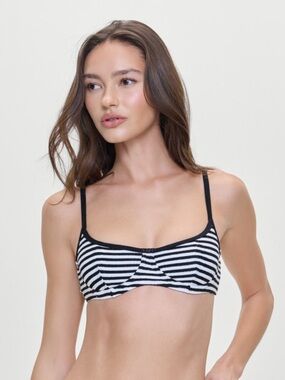 Frankie’s Bikinis Cola Striped Underwire Top